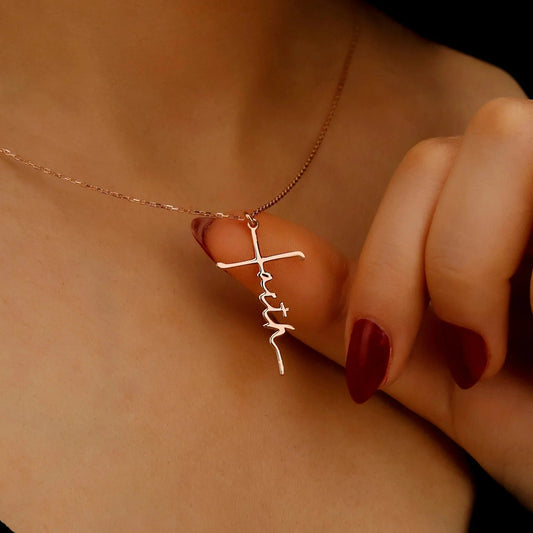 Faith Embedded Cross Necklace