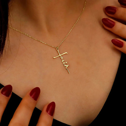 Faith Embedded Cross Necklace