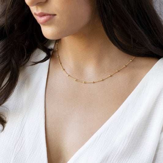 Gold Elegant Satellite Choker Necklace