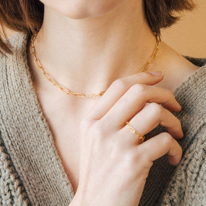 Elegant Layered Clip Chain Pendant Necklace