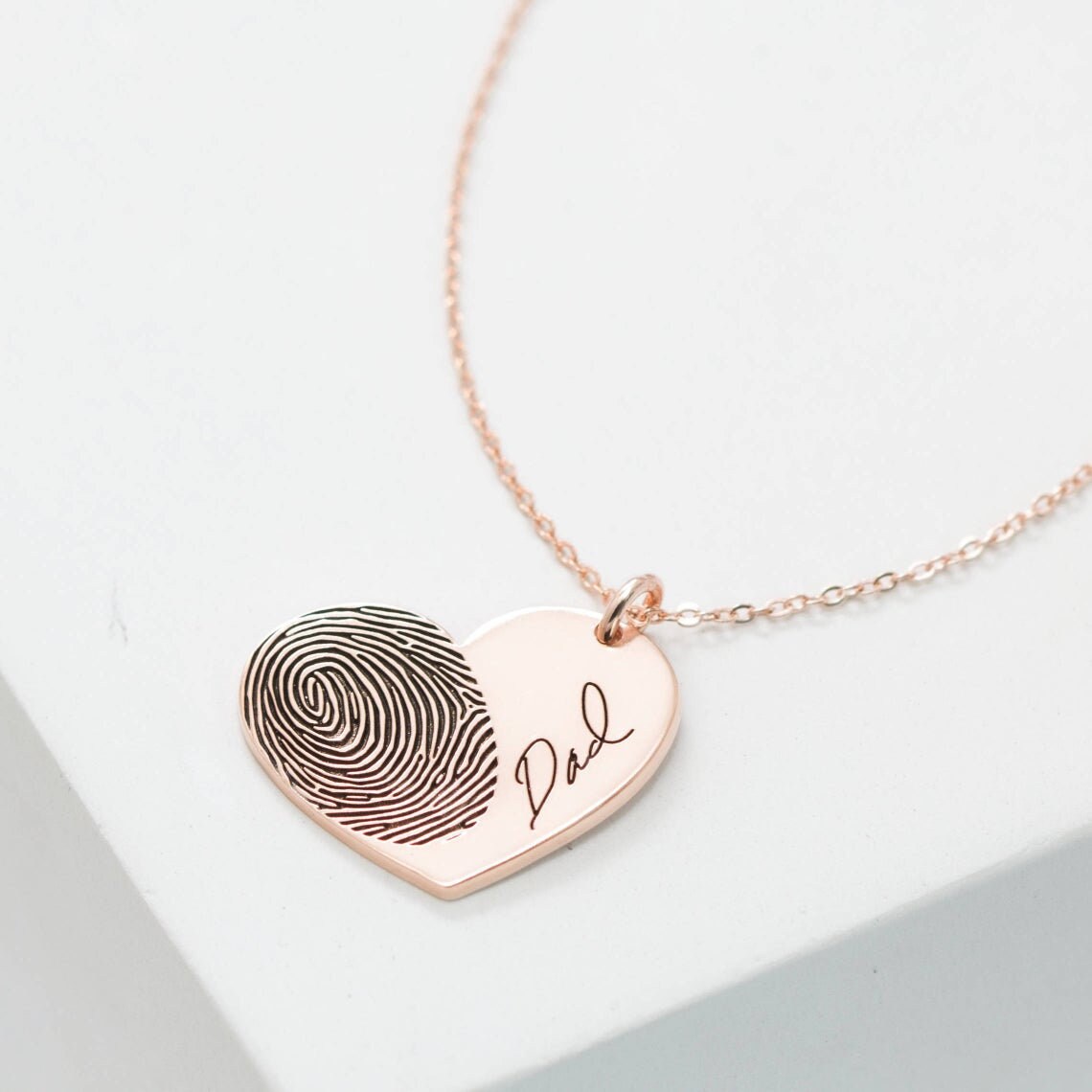 Personalized Fingerprint Heart Custom Necklace