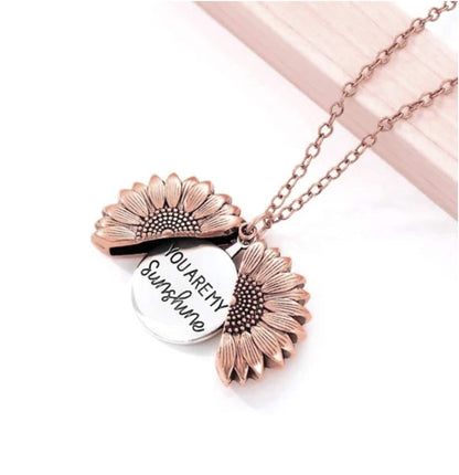 You Are My Sunshine Sunflower Necklace