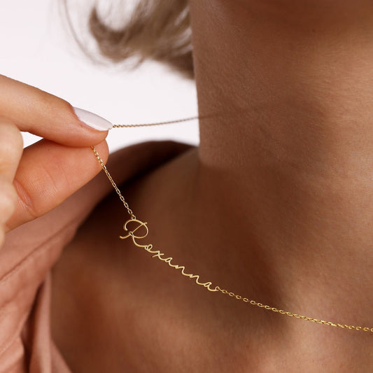 Personalized Frosted Letter Signature Necklace