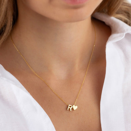 Personalized Initial Heart Necklace