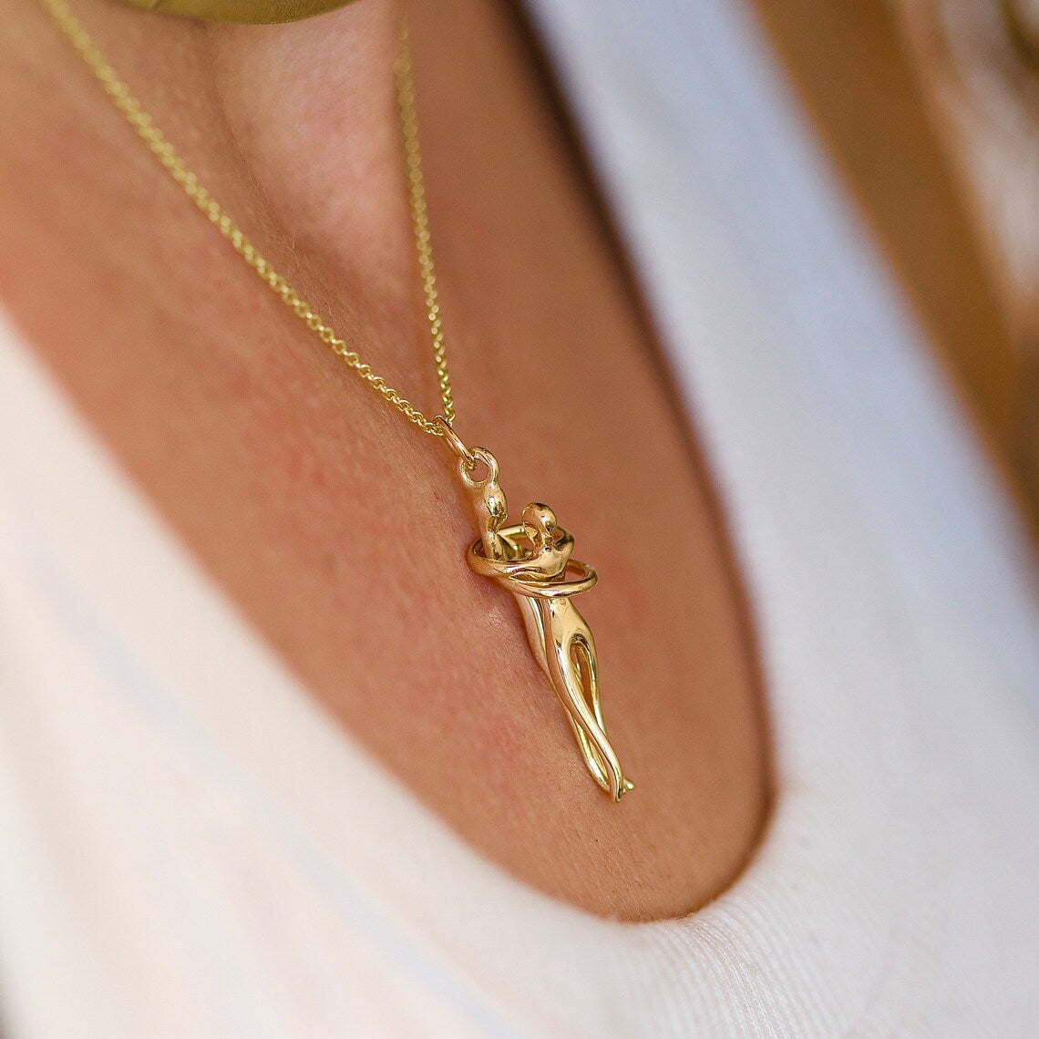 Handcrafted Loving Hug Pendant Necklace