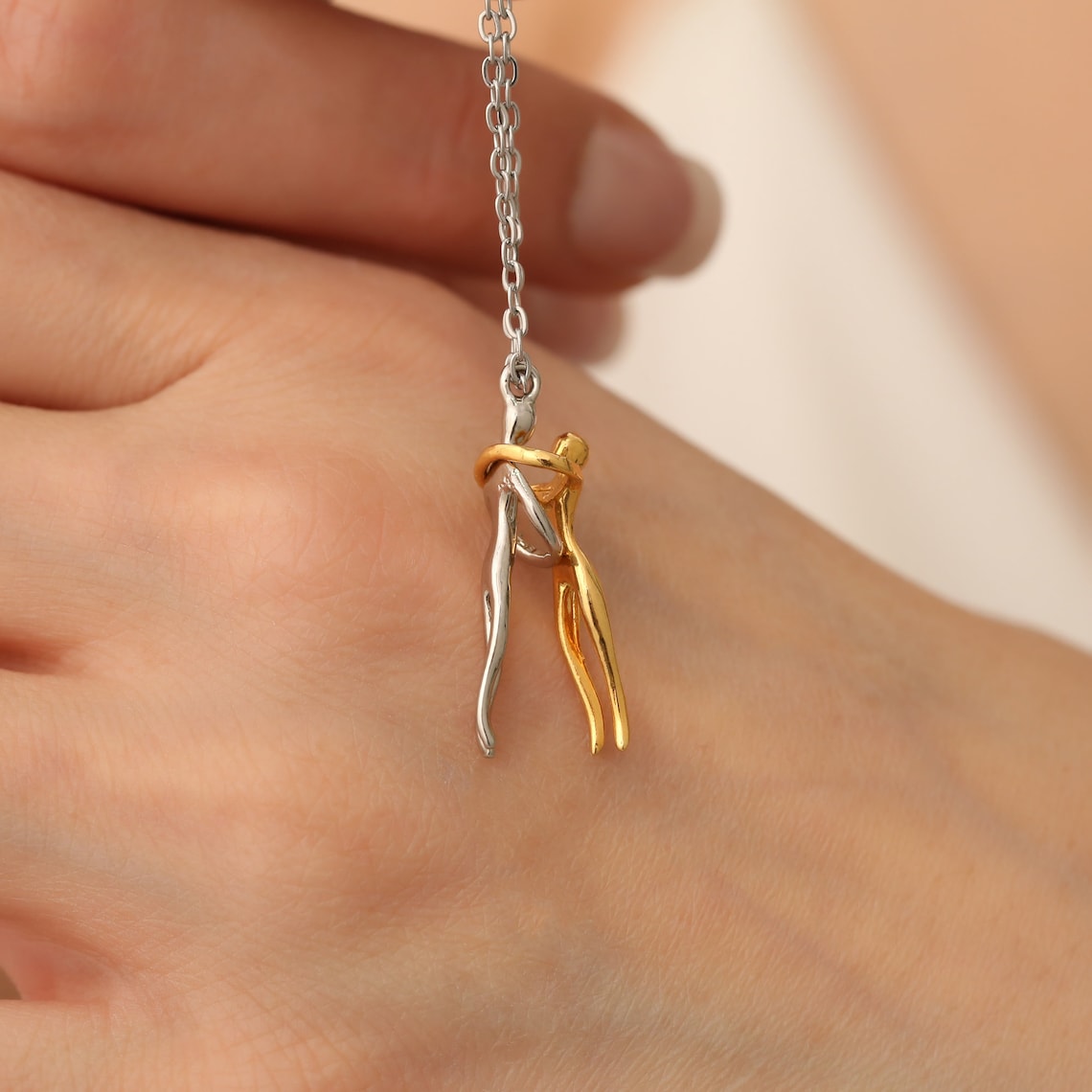 Handcrafted Loving Hug Pendant Necklace