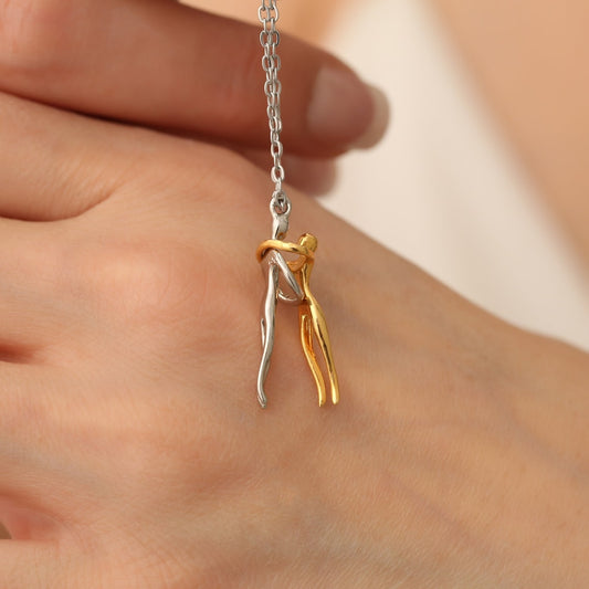 Handcrafted Loving Hug Pendant Necklace