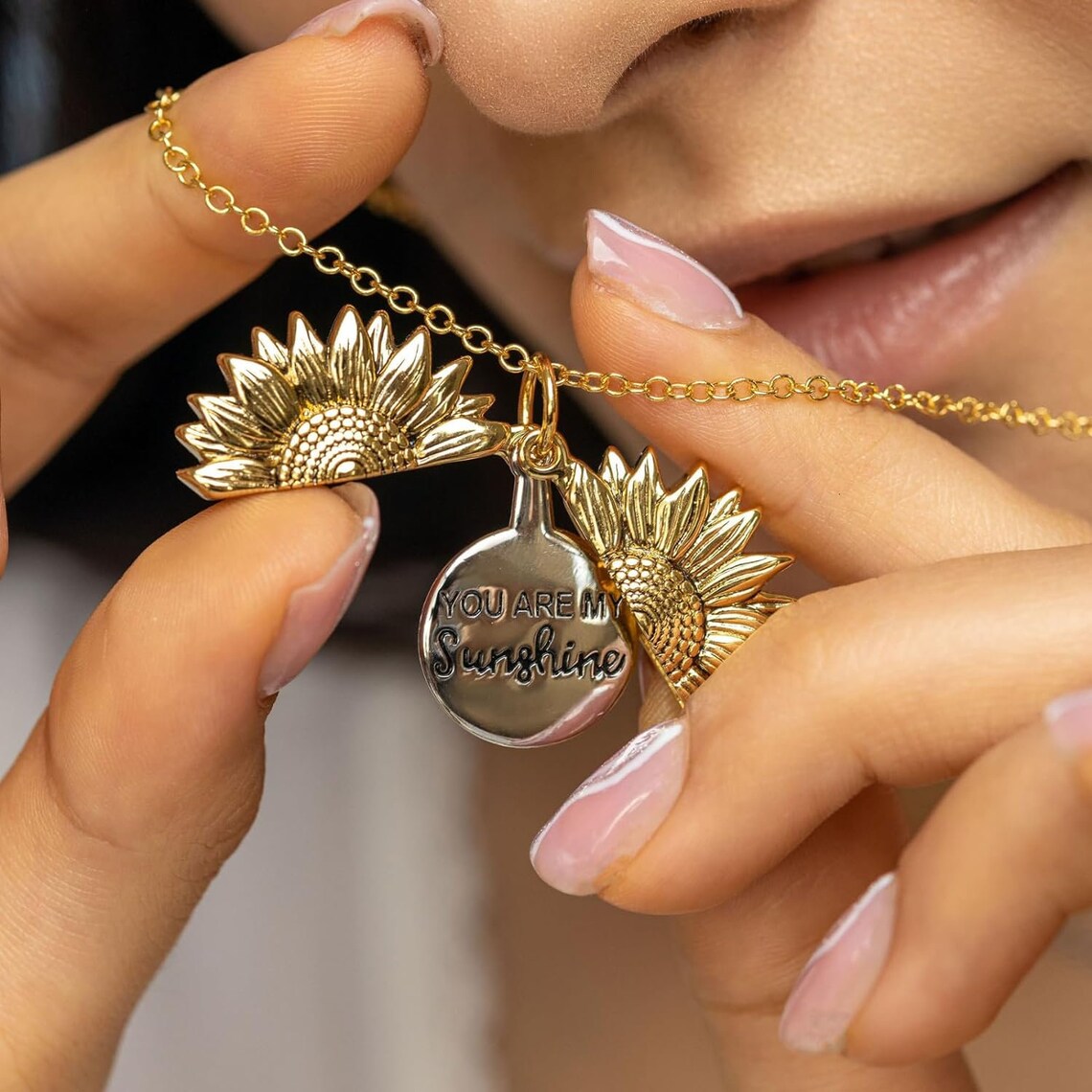 You Are My Sunshine Sunflower Necklace