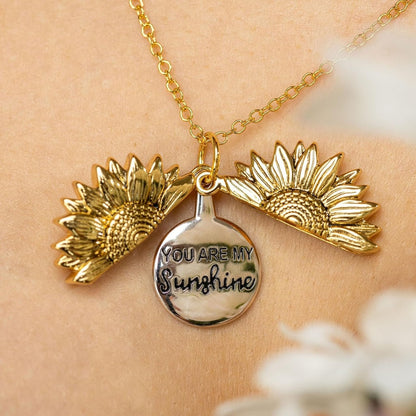 You Are My Sunshine Sunflower Necklace