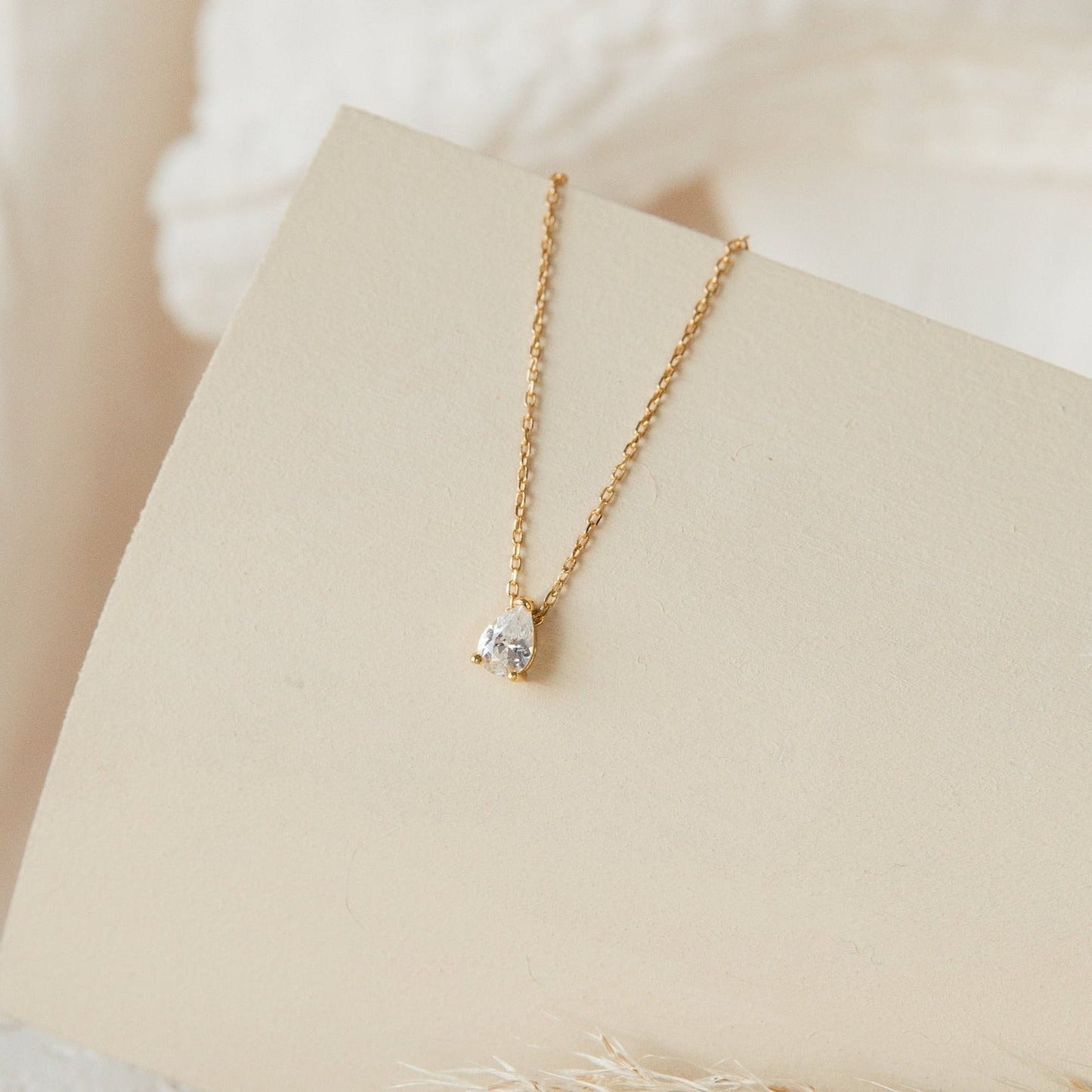 Unique Drop Pear Diamond Necklace