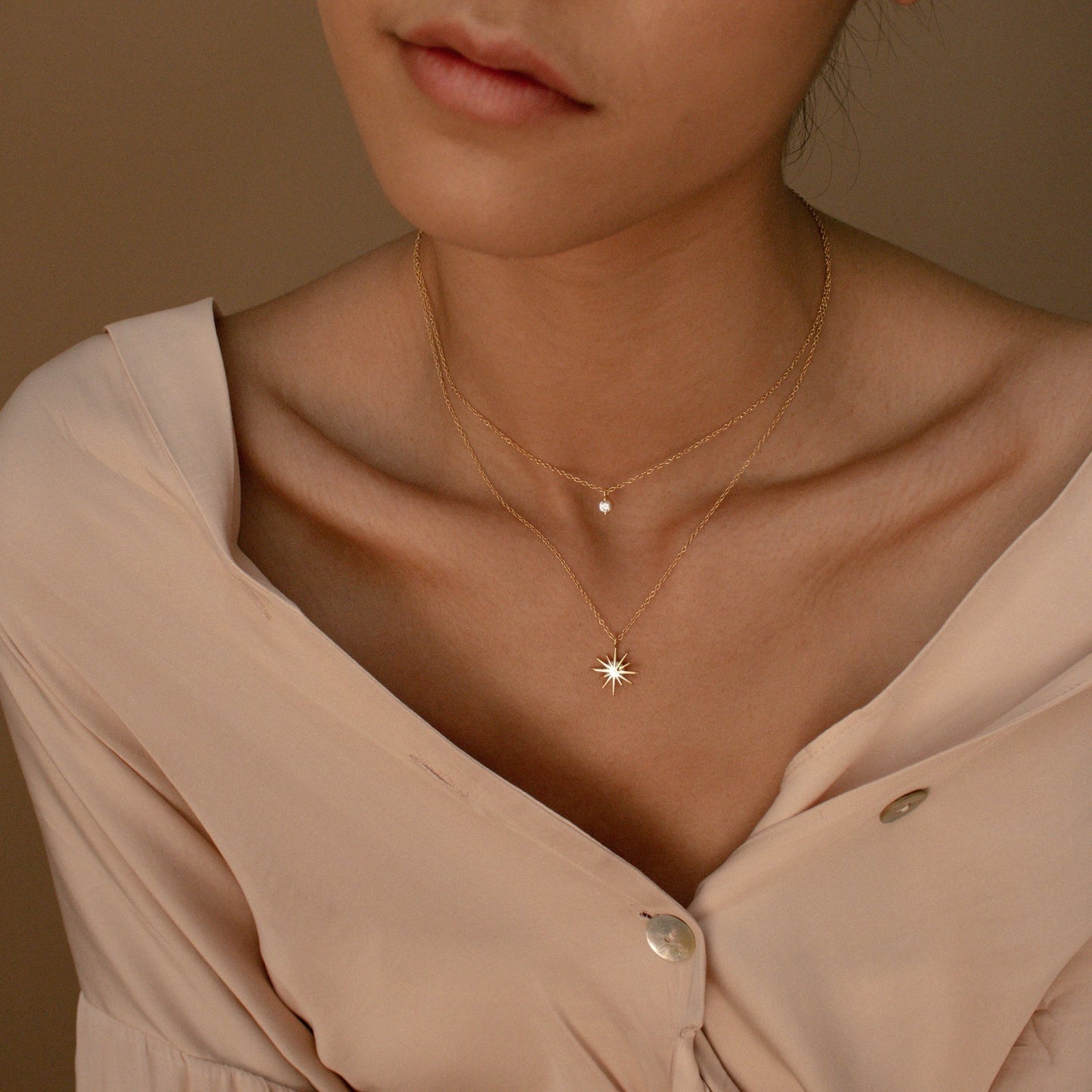 Double-Layered Starburst Duo Necklace