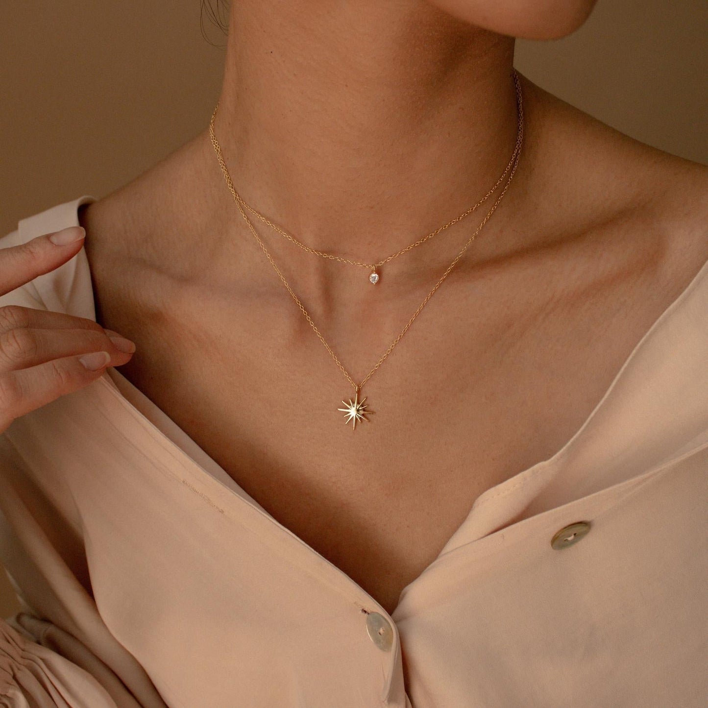 Double-Layered Starburst Duo Necklace
