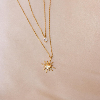 Double-Layered Starburst Duo Necklace