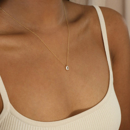 Unique Drop Pear Diamond Necklace