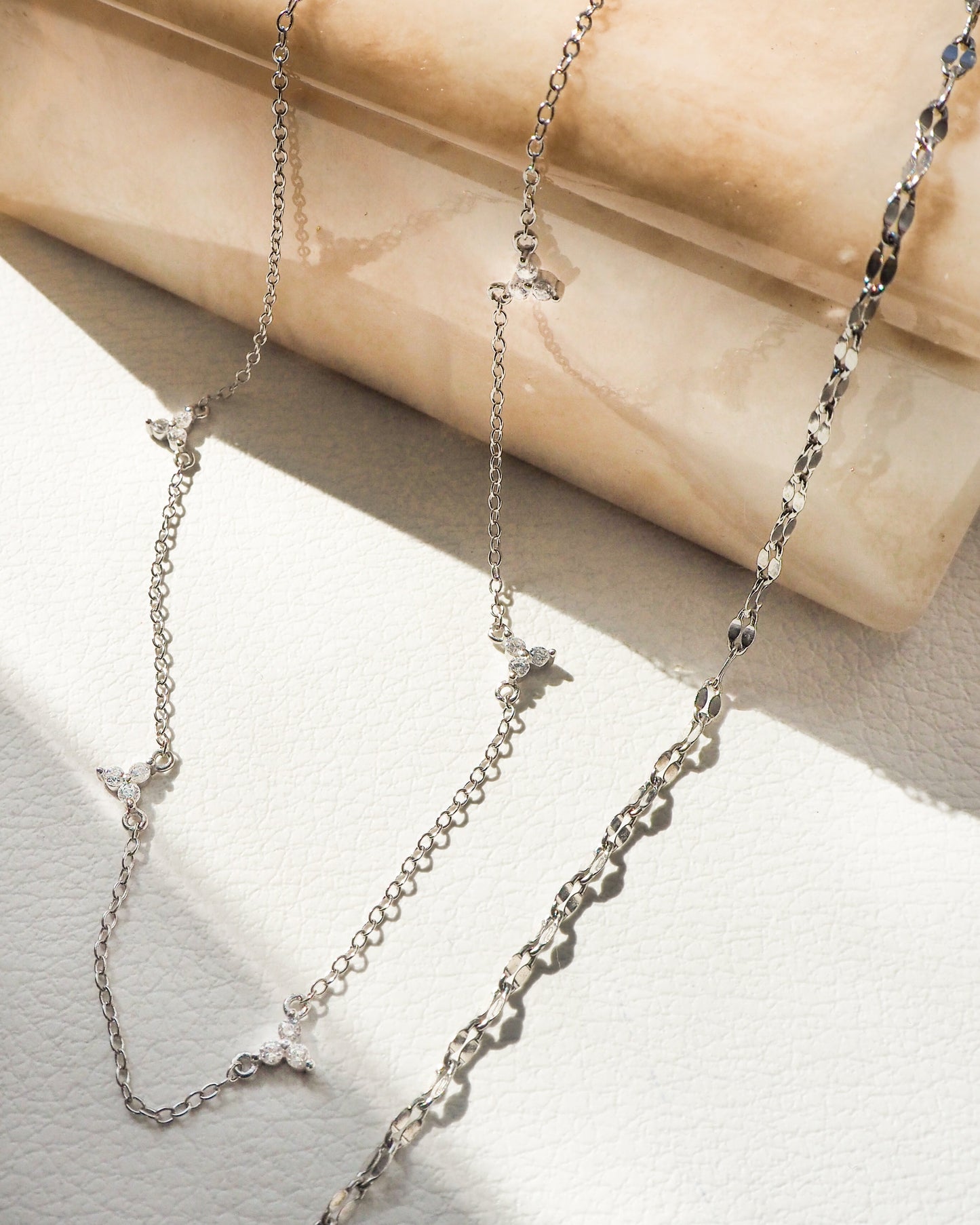 Silver Crystal Cluster Necklace