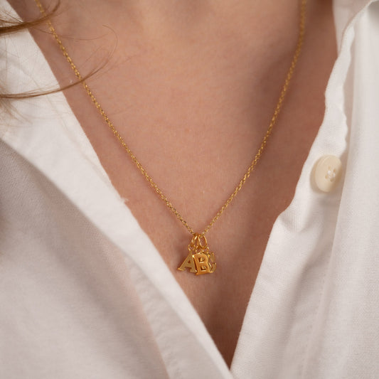 Sabrina Gold Custom Letter Pendant Necklace