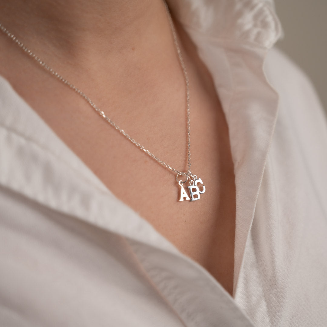 Elegant Nadia Silver Letter Pendant Necklace