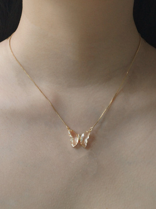 Evelyn Elegant Crystal Butterfly Necklace