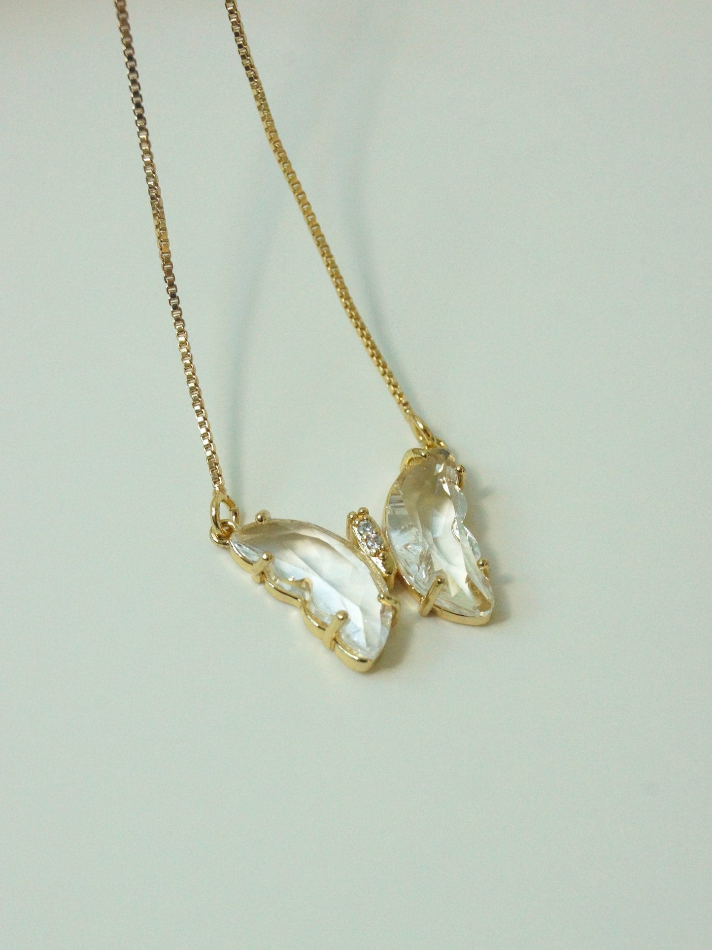 Evelyn Elegant Crystal Butterfly Necklace