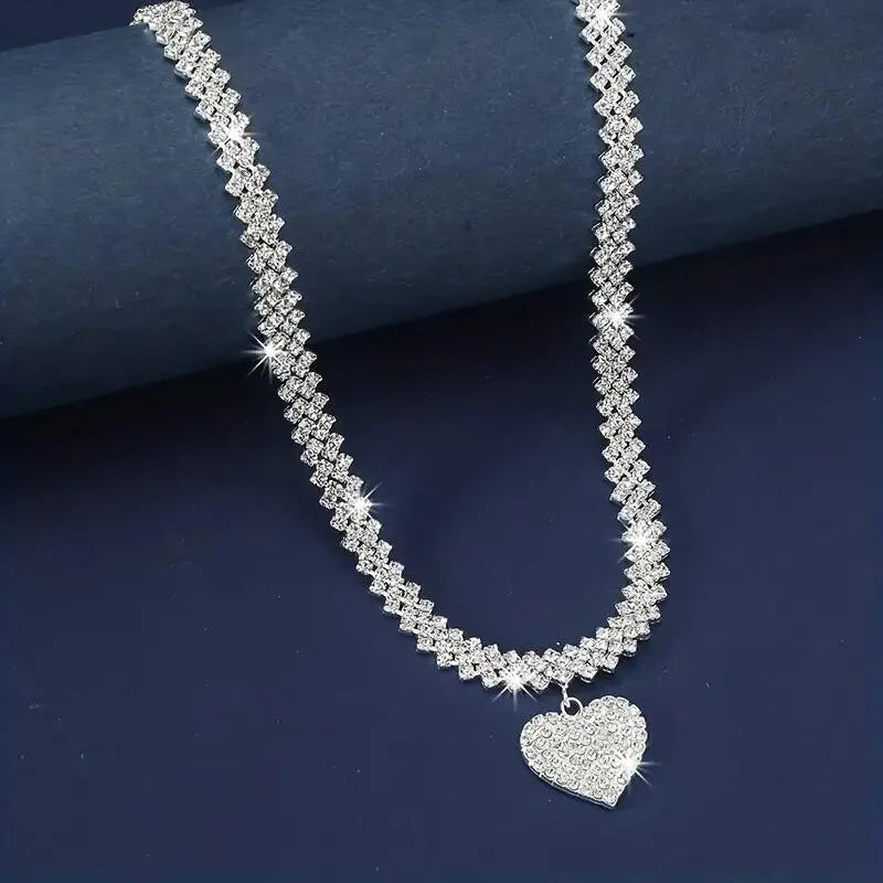Elegant Zirconia Inlay Double Tennis Necklace