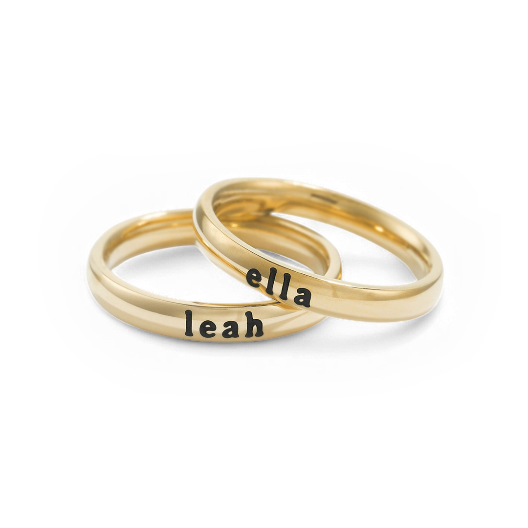 Small Stackable Name Ring
