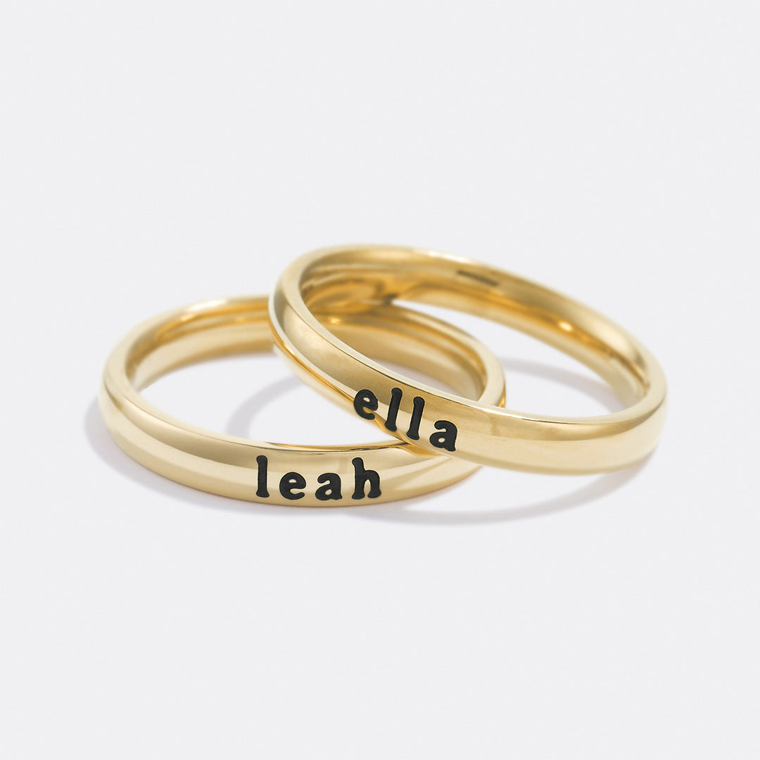 Small Stackable Name Ring