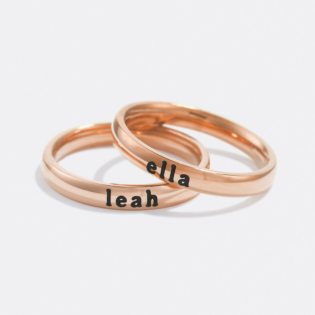 Small Stackable Name Ring
