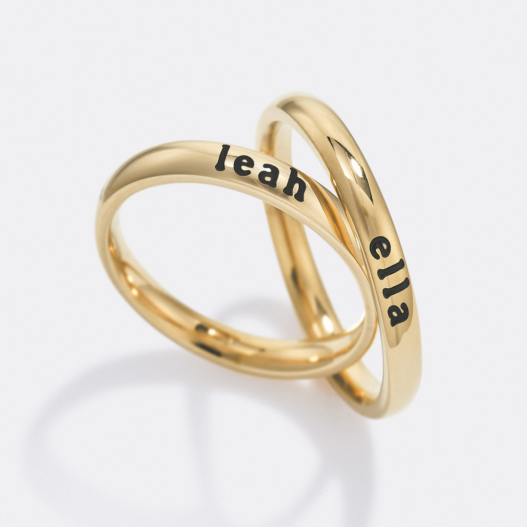 Small Stackable Name Ring