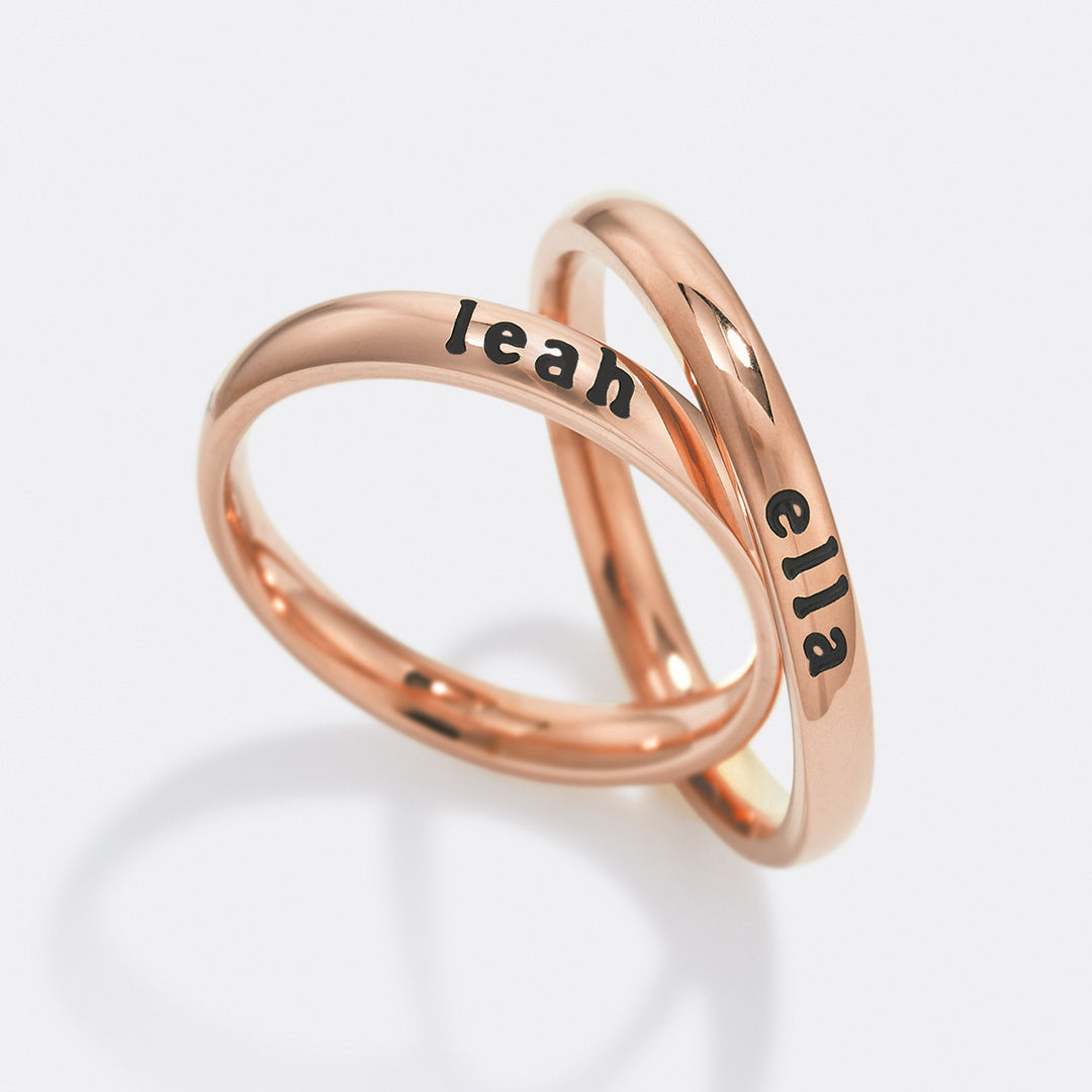 Small Stackable Name Ring