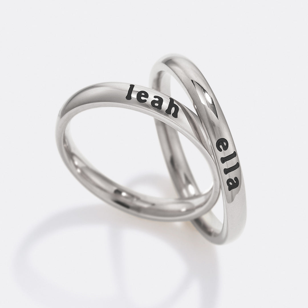 Small Stackable Name Ring