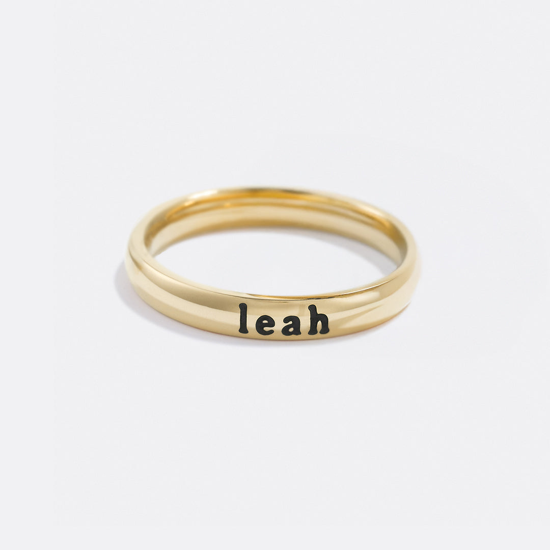 Small Stackable Name Ring