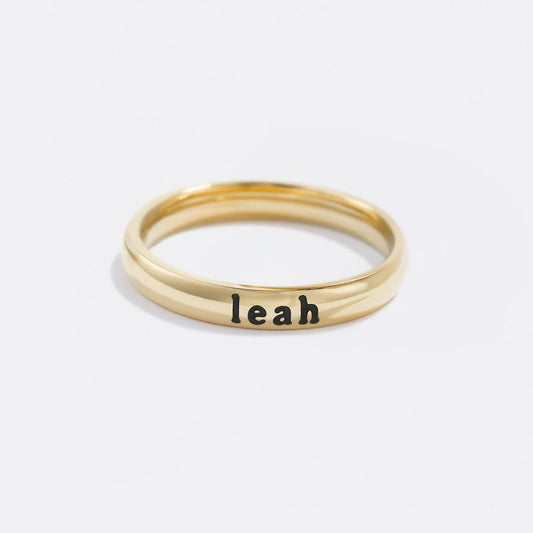 Small Stackable Name Ring