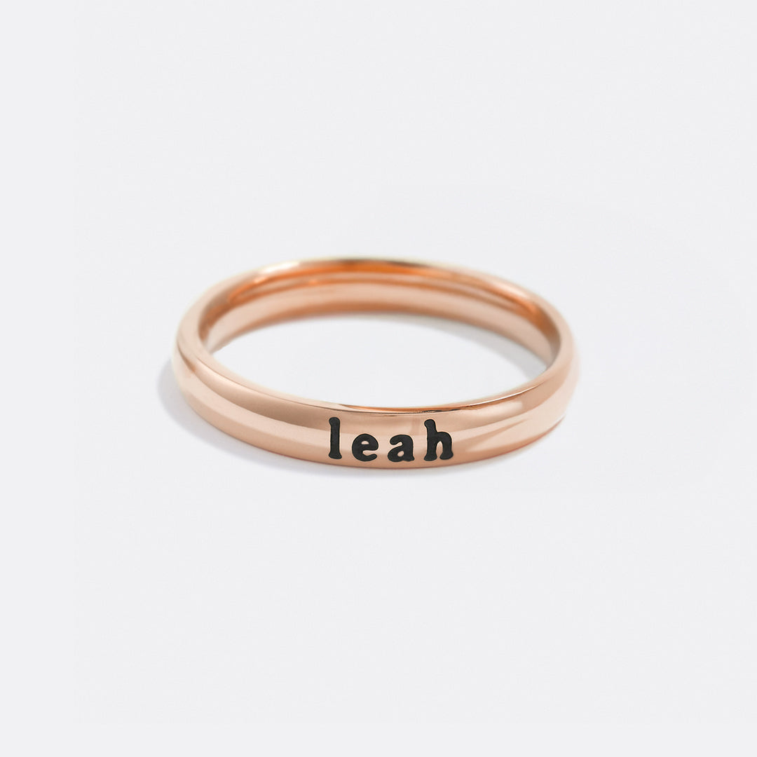 Small Stackable Name Ring
