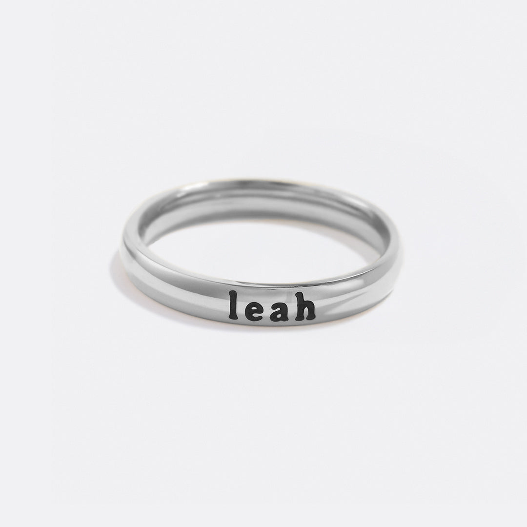 Small Stackable Name Ring