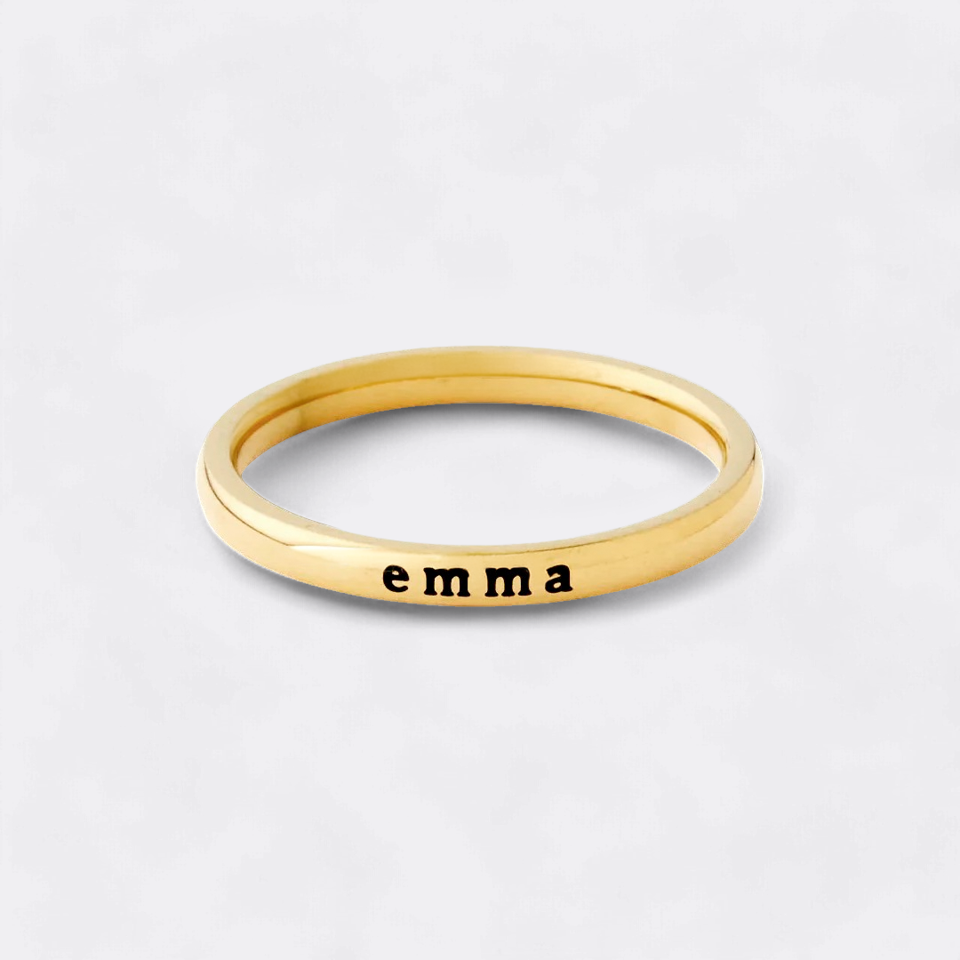 Small Stackable Name Ring