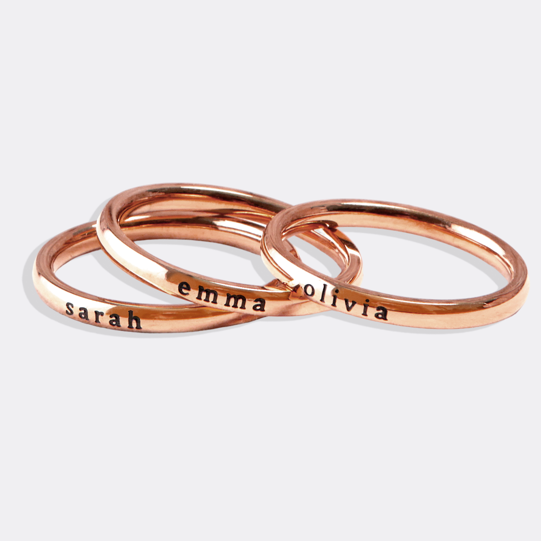 Small Stackable Name Ring